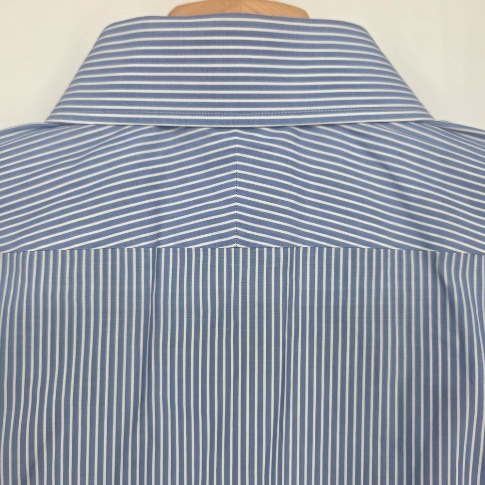 Ralph Lauren Purple Label Mens 17.5 Blue White Striped French Cuff Shirt Italy - Picture 8 of 8